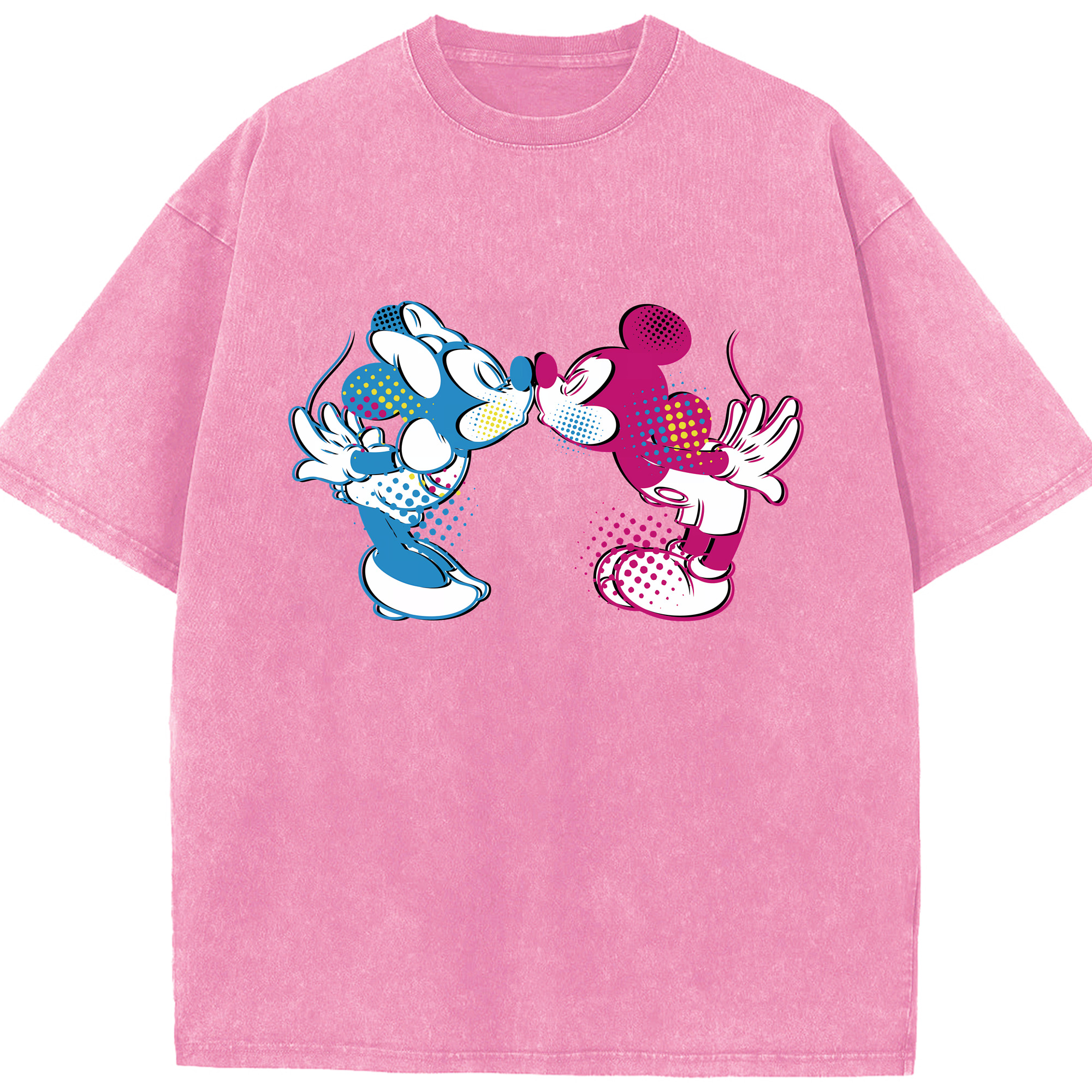 （画像用） ミッキーマウス Mickey Mouse 綿100% ヴィンテージ風 半袖Tシャツ（フロントプリント）